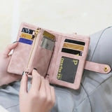 Xajzpa New Women Wallets Short Hasp Pu Leather Purses Multifunctional Large Capacity Money Bag Small Solid Coin Card Holders Carteras