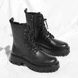 Xajzpa High Top Boots Men Round Toe Comfortable Fashion Breathable Outdoor Platform Non-slip Leather Boots Spring Autumn Main Push 48