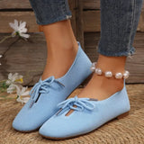 Xajzpa  Autumn Mesh Breathable Women's Flat Shoes Solid Simple Ballet Flats Female Casual Lace-up Walking Shoes for Women