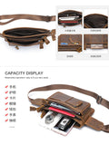 Xajzpa Crazy Horse Leather Waist Bag For Men Male Genuine Leather Waist Pack Fanny Pack Belt Pouch For Man Crossbody Bags For Phone