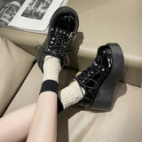 Xajzpa Punk Gothic Lolita Shoes Women AutumnThick Sole Brand Platform Mary Jane Shoes Wedge High Heels Party Cosplay Designer