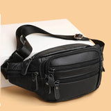 Xajzpa Fashion Men Genuine Leather Fanny Bag for Phone Pouch Male Leather Messenger Bags Brand Fanny Pack Male Travel Waist Bag Men