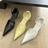 Xajzpa Spring Fashion Candy Pointed Toe Women Pumps Slingback Wedges High Heels Party Prom Mules Shoes Zapatos De Mujer
