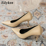 Xajzpa Sexy Pointed Toe Thin High Heels Women Pumps Prom Wedding Stripper Elegant Ladies Sandals Slip On Shoes