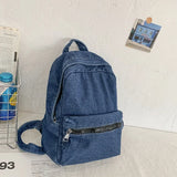 Xajzpa  Classic Popular Solid Color Denim Backpack, Comfortable Fabric, Large Capacity, Suitable for Business Travel