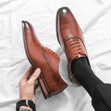 Xajzpa Luxury High Quality Men Shoes Fashion Casual Shoes Male Pointed Oxford Wedding Leather Dress Shoes Men Gentleman Office Shoes