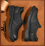 Xajzpa Men Genuine Leather Vintage Loafers Casual Shoes Mens Breathable Driving Flats Fashion Sewing Men Leisure Shoes Sneakers