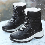 Xajzpa Women Boots Waterproof Heels Boots For Winter Tren Platform Ankle Boots Keep Warm Snow Shoes Plush Outdoor Short Boots