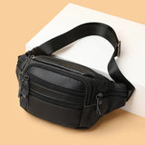 Xajzpa Fashion Men Genuine Leather Fanny Bag for Phone Pouch Male Leather Messenger Bags Brand Fanny Pack Male Travel Waist Bag Men