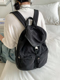 Large Capacity Women Casual Travel Backpack Designer New  Fashion Luxury Solid Color Simple Girl School Bag Shoulder Versatile