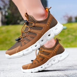 Xajzpa Men's Casual Shoes Breathable Slip in Non Slip Mesh  Upstream Shoes Outdoor Flat Bottom Walking Shoes Sizes 39-48