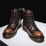 Xajzpa - Fashion Boots Microfiber Leather Shoes Big Size 38-48 Men Chelsea Boots Slip-on Waterproof Ankle Boots Men Brogue Rain Boots