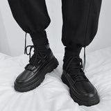 Xajzpa Autumn Winter Socks Boots New Men Ankle Boots Platform Black Shoes for Men Fur Chunky Punk Motorcycle Booties Gothic Shoes