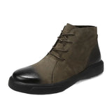 Xajzpa Men's Chelsea Cotton Boots Winter Men's Genuine Leather Shoes High Top Men Plush Sapato Social Masculino Zapatos Para Hombres