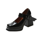 Xajzpa New Retro Mary Jane High Heels Women Shoes Fashion Chunky Heel Pumps Platform Ankle Buckle Japanese Uniform Ladies Shoes
