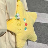 Xajzpa - Kawaii Soft Plush Shoulder Bag Yellow Star Shape Cute Handbag New High Quality Casual Fashion Harajuku Style Crossbody Bag