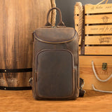 Xajzpa Casual Genuine Leather Chest Bag Pack Men iPad Mini Cow Leather Shoulder Bags Male Anti Theft Crossbody Summer Sling bags