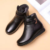 Xajzpa   Women Ankle Boots Plush Short Tube Flat Soled Snow Boots Autumn/winter New Simple Retro Zipper Warm Casual Cotton Boots