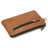 Xajzpa   Men's Genuine Leather Zipper Coin Wallet Wowen natural Leather Mini Short Purse Card Holder Change Purse For Man Clutch Wallets