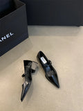 Xajzpa Retro Style Thick Heel Spring and Autumn Women Mary Jane Shoes Fashion Shallow Pointed Toe Ladies Comfort Office Pumps Footwear