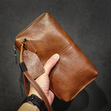 Xajzpa Men's Genuine Leather Clutch High Quality Long Wallet Women's Luxury Mobile Phone Bag Credit Card Holder Purse Wrist Bags