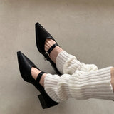 Xajzpa New Mary Jane Shoes Spring Autumn Pointed Toe Low Heel Women Shallow Single Pumps Women Fashion Buckle Shoes