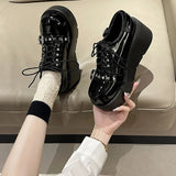 Xajzpa Punk Gothic Lolita Shoes Women AutumnThick Sole Brand Platform Mary Jane Shoes Wedge High Heels Party Cosplay Designer