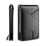 Xajzpa Carbon Fiber Rfid Men Wallets Money Bag Slim Thin Card Man Wallet Luxury Male Small Short Purse Bi-fold Vallet Billfold