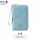 Xajzpa RFID Passport Wallet for Women and Men, PU Leather Card Holder Passport Case for Travel Essential Items for Family Vacation