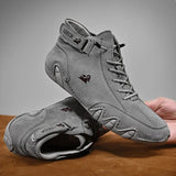 Xajzpa Leather Walking Shoes for Men New Casual Luxury Man Boots Outdoor High Top Sneakers Fashion Roman Footwear Motorcycle Boots
