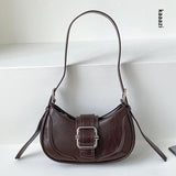 Xajzpa - Vintage Handbags For Women Half-moon Leather Hasp Shoulder Crossbody Bag Luxury Designer Ladies Underarm Bags Hobo 2023 Fashion