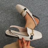 Xajzpa Women Platform Sandals Anti-slip Closed Toe Metal Shoes Women Flat Outdoor Round Toe Wedge Sandals Women Sandalias De Mujer