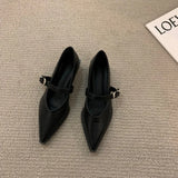 Xajzpa New Style Elegant Pointed Toe Women Heels Shoes Chunky Fashion Heeled Sandals Summer Party Pumps Dress Sandals Zapatos Mujer