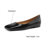 New Spring Sheepskin Women Shoes Square Toe Women Pumps Ballet Shoes for Women Zapatos De Mujer Concise Low Heels Ladies Shoes