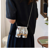 Xajzpa - Niche Design Silver Lipstick Pouch Women Luxury evening Bag Headphone Bag Butt Shape Acrylic Chain Shoulder Purses Crossbody Bag