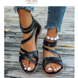 Xajzpa New Women Summer Shoes Gladiator Gothic Flip Flops Woman Slippers Flats Low Heel Buckle Trending Sports Beach Casual Sandalias