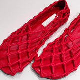 Xajzpa Luxury Brand Designer Flat Sandals for Women Fashion Woven Hollow Loafers Summer 2026 Comfort Beach Casual Shoe Zapatos De Mujer