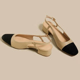 Xajzpa New 2025 Summer Women's Sandals Elegant Medium Heel Toe Mules Comfortable Office Women's Shoes Buckle Heels Dress Shoes