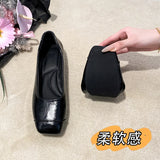 Xajzpa New Women's Genuine Leather Shoes Woman Square Toe Slip-on Loafers Casual Comfort Walk Shoes For Women Daily Outdoors Flat Shoes
