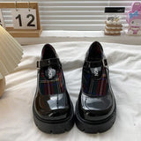 Xajzpa Platform Heels Mary Jane Shoes Simple Lolita Black Platform Heeled Shoes Student College Sweet Medium Heel Women Single Shoes