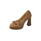 Xajzpa Peep Toe Nude Retro Women Shoes Slip On Branded Pumps Casual Heels Lace-Up Sandals Ladies Sweet Shallow Mouth Slip-On Fashi