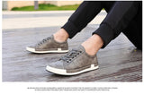 Xajzpa Men's Casual Leather Shoes for Men Fashion Four Seasons Breathable Lace-up Athletic Shoes Shallow Skate Shoes Large Sizes 38-48