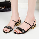 Xajzpa Shoes Rubber Flip Flops Woman's Slippers Glitter Slides Low Hawaiian Summer Jelly Soft PU Fabric Hoof Heels Scandals