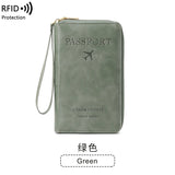 Xajzpa RFID Passport Wallet for Women and Men, PU Leather Card Holder Passport Case for Travel Essential Items for Family Vacation