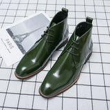 Xajzpa Men's Comfortable Ankle Leather Boots Men's Fashion Brand Chelsea boots men's brand leather boots high top shoes