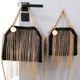 Designer Fashion Trend Handbag One Shoulder Crossbody Tassel Chain  Messenger Dinner Bags for Women
