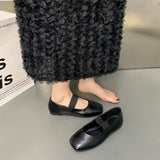 Xajzpa Square Toe Women Flats Shoes Mary Jane Shoes Fashion Shallow Elastic Band Spring Autumn Ladies Comfort Soft Sole Shoes