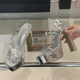 Xajzpa Summer Fashion Patent Leather Gold Leaf Women Sandals Elegant Square Toe Platform High Heels Wedding Banquet Shoes Size 42