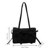 Xajzpa New Korean Bow Nylon Shoulder Bag Fashionable and Sweet Design Tote Bag Folded Large Capacity Commuter Women's Handbag