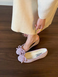 Xajzpa Summer Shoes Ladies Clogs Platform Bow-Knot Shallow Mouth Female Footwear Round Toe Increas Height Creepers Butterfly Boat